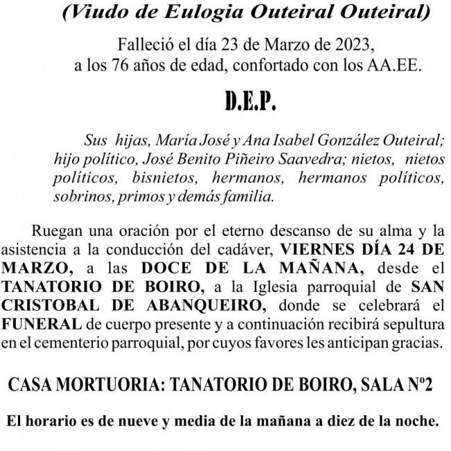 23 03 ESQUELA   Ramón González Cespón