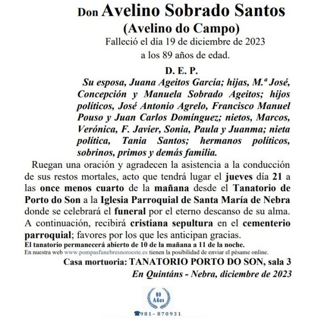 Sobrado Santos, Avelino