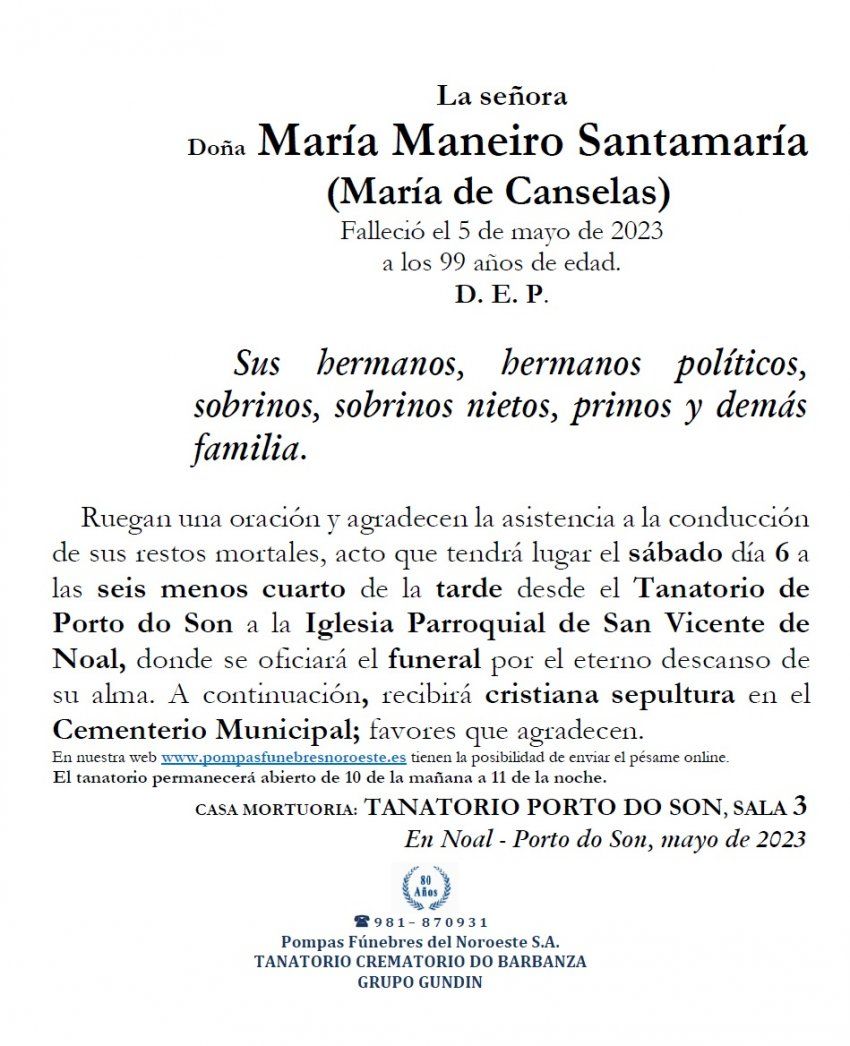 Maneiro Santamaria, Maria