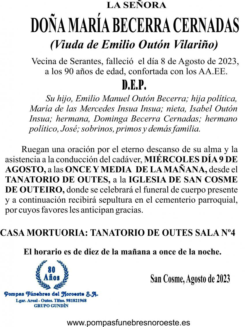 23 07 ESQUELA    maria becerra cernadas