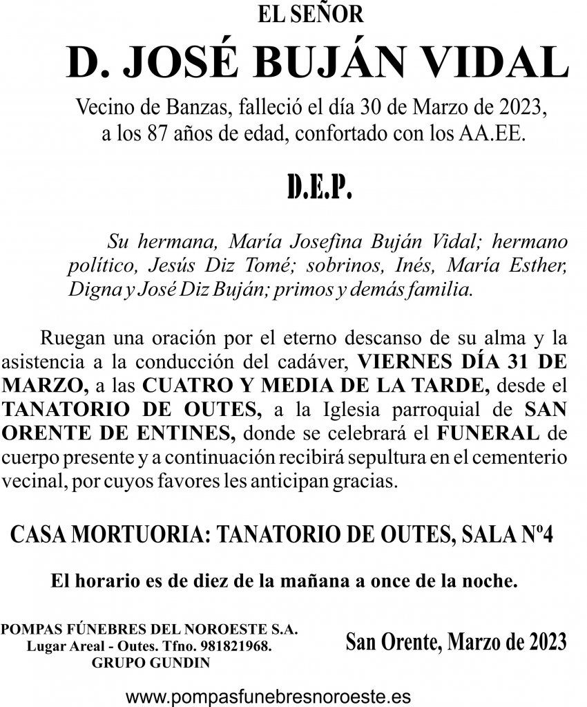 23 03 ESQUELA   José Buján Vidal