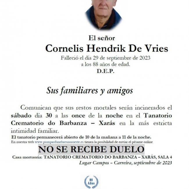 Hendrik De Vries, Cornelis