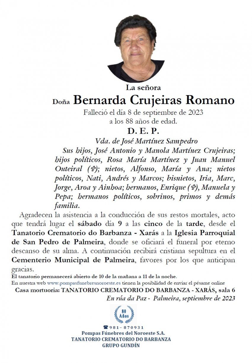 Crujeiras Romano, Bernarda