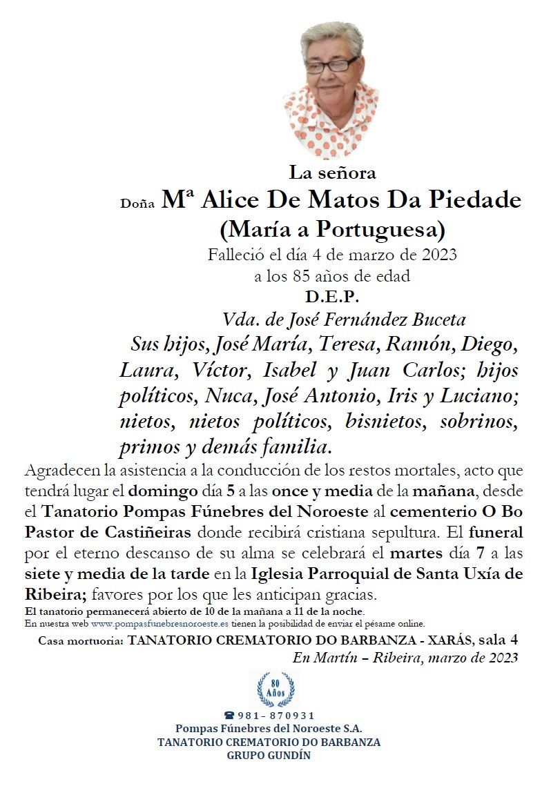 María Alice De Matos Da Piedade