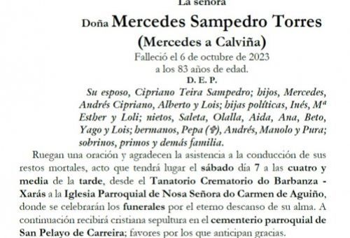 Sampedro Torres, Mercedes