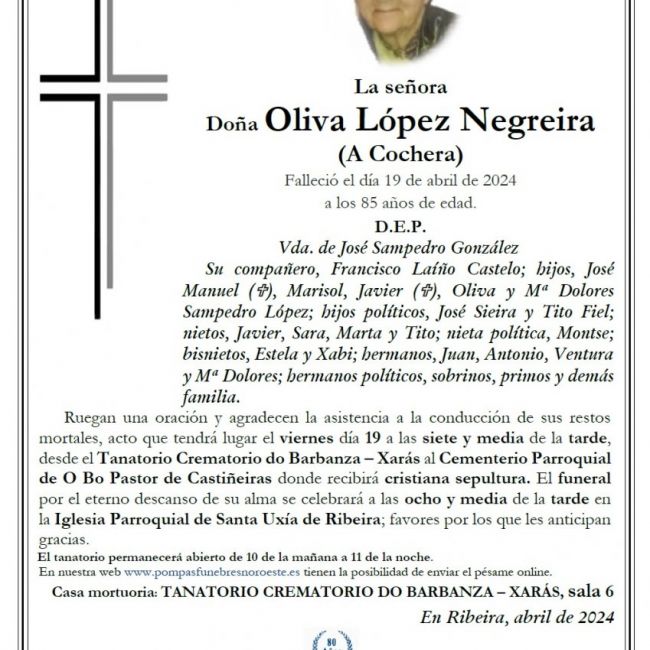 Lopez Negreira, Oliva