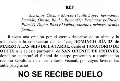 ESQUELA 2025   Doña Maria Juana Lopez Campos
