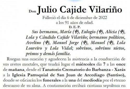 Cajide Vilariño, Julio