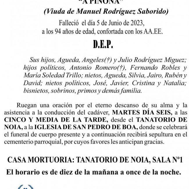 23 05 ESQUELA    DELFINA MIGUEZ POUSO