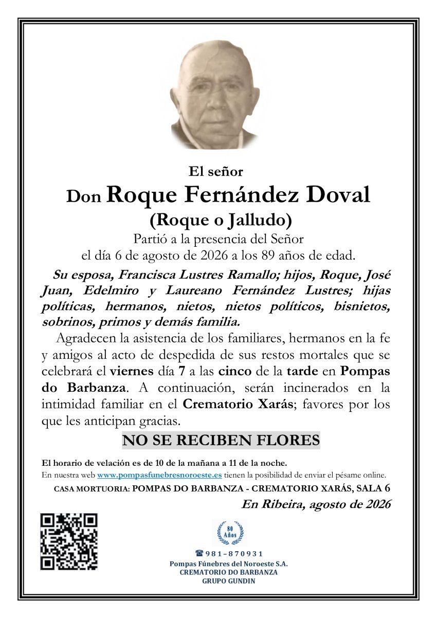 ESQUELA EVANGELISTA Roque Fernández Doval (1)