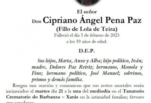 Pena Paz, Cipriano Ángel