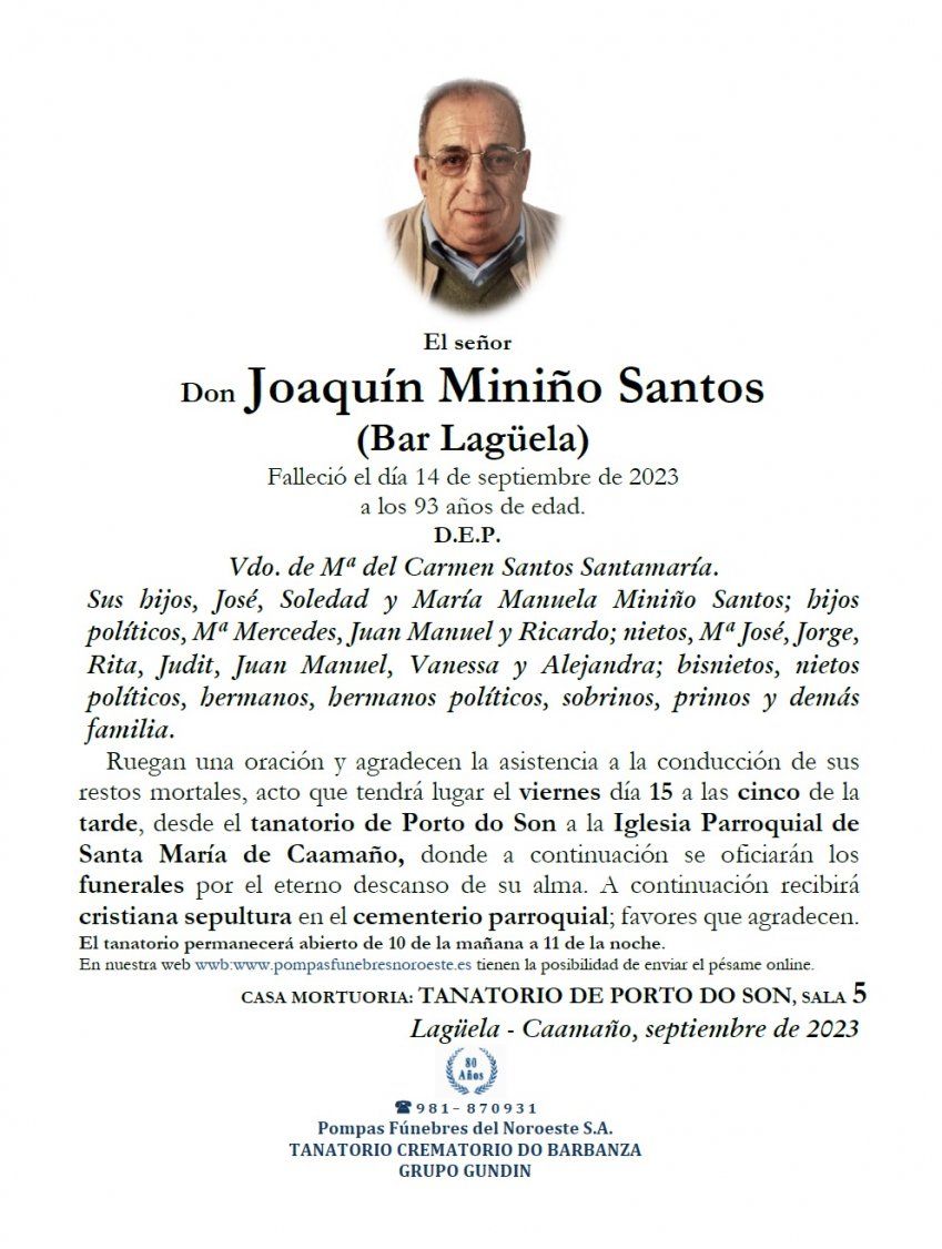 Miniño Santos, Joaquin