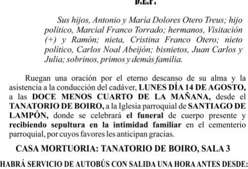 esquela benito otero piñeiro
