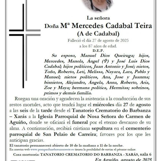 Cadabal Teira, Maria Mercedes