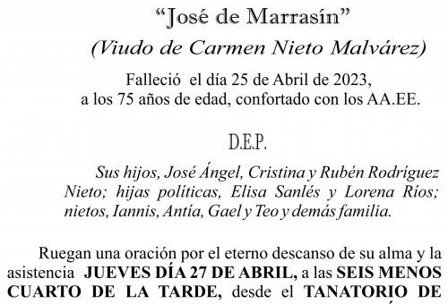ESQUELA 23, José Ramón Rodríguez Romero