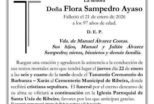 TANA XARAS Flora Sampedro Ayaso con foto Ribeira