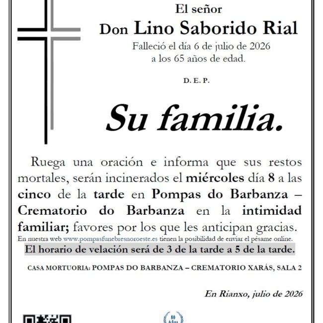 Saborido Rial, Lino