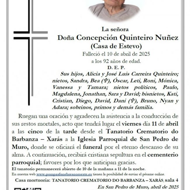 Quinteiro Nuñez, Concepcion