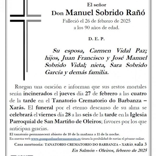Sobrido Raño, Manuel