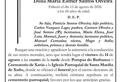 Tana Xaras Xuño María Esther Santos Olveira