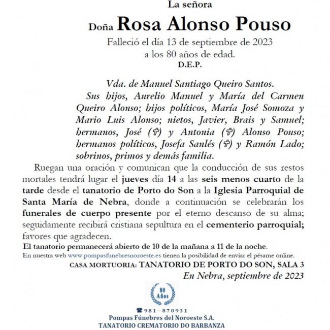 Alonso Pouso, Rosa
