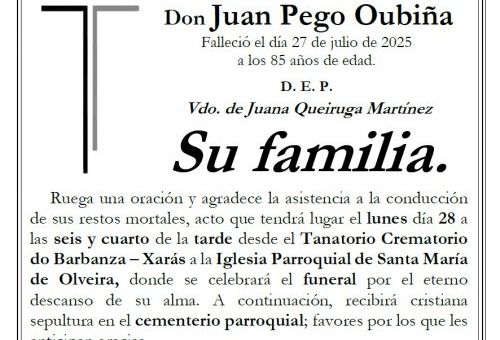 Pego Oubiña, Juan
