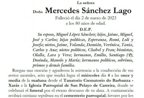 Sánchez Lago, Mercedes