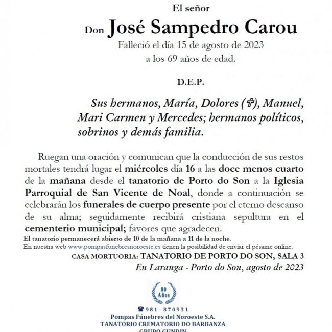 Sampedro Carou, José