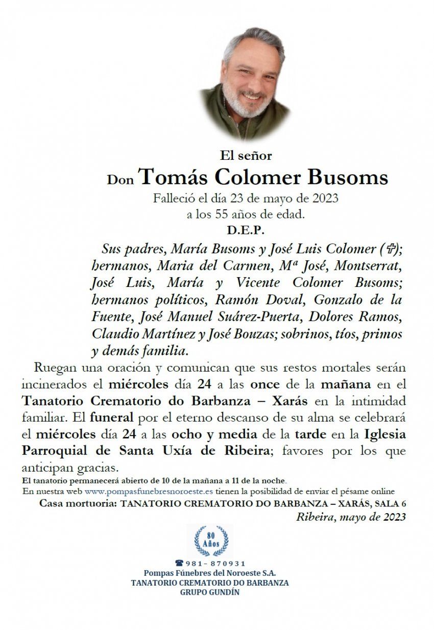 Colomer Busoms, Tomas