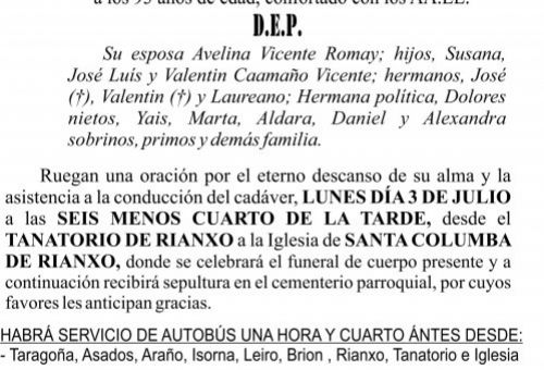 Esquela, Luis Caamaño Alcalde