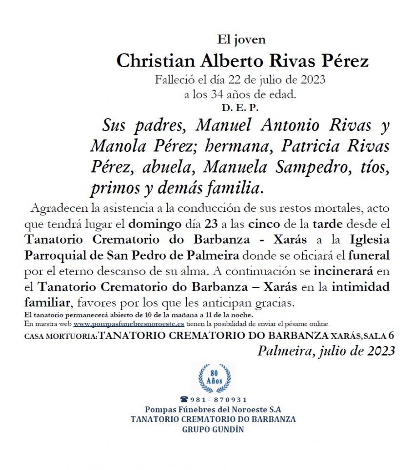 el joven, Rivas Pérez Christian Alberto
