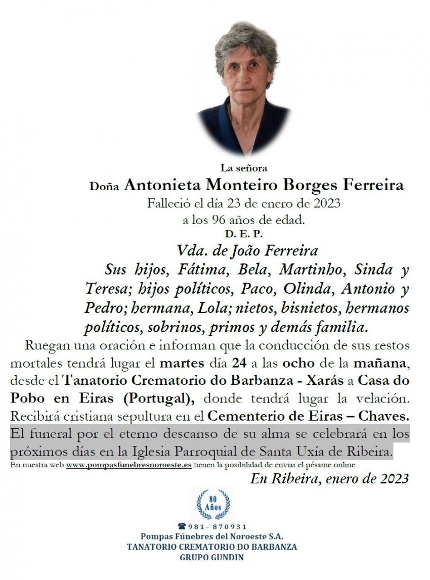 Monteiro Borges Ferreira, Antonieta