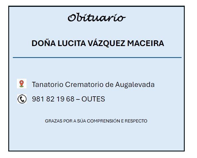 OBITUARIO LUCITA VAZQUEZ
