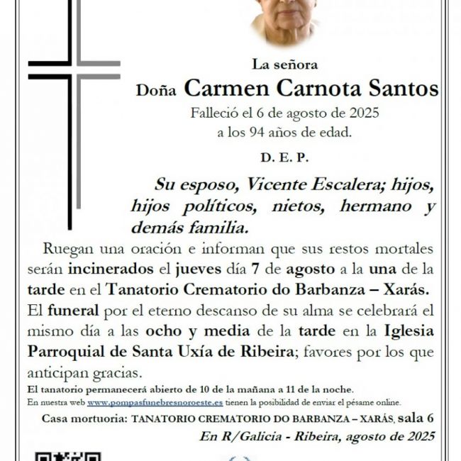 Carnota Santos, Carmen
