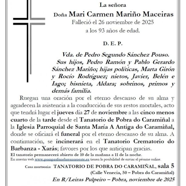Mariño Maceiras, Mari Carmen