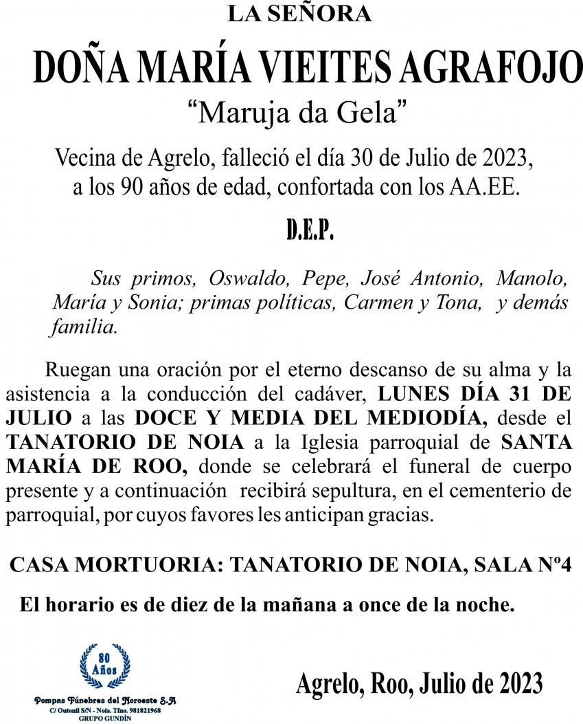 07 23 Esquela, María Vieites Agrafojo