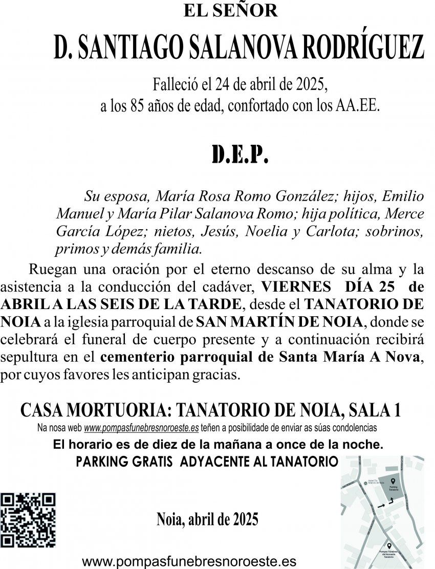 Esquela  2025 Santiago Salanova Rodriguez