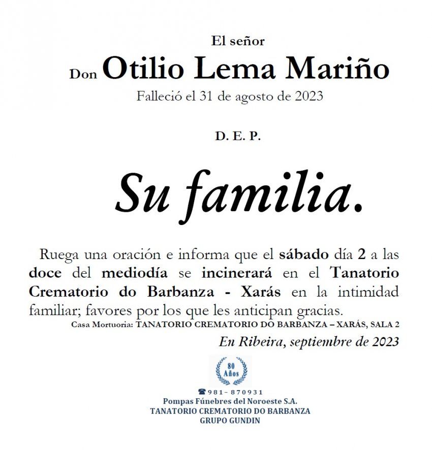 Lema Mariño, Otilio