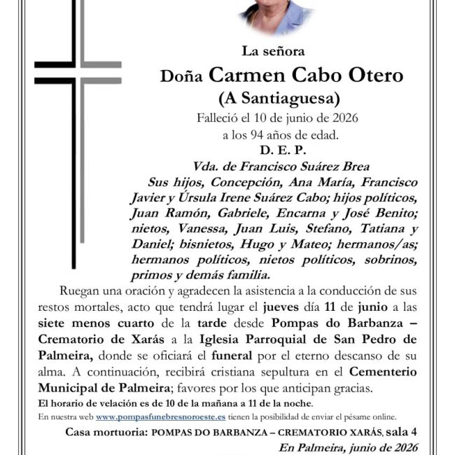 INSPECCIÓN XARÁS Palmeira CARMEN CABO OTERO