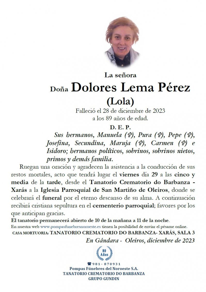Lema Perez, Dolores