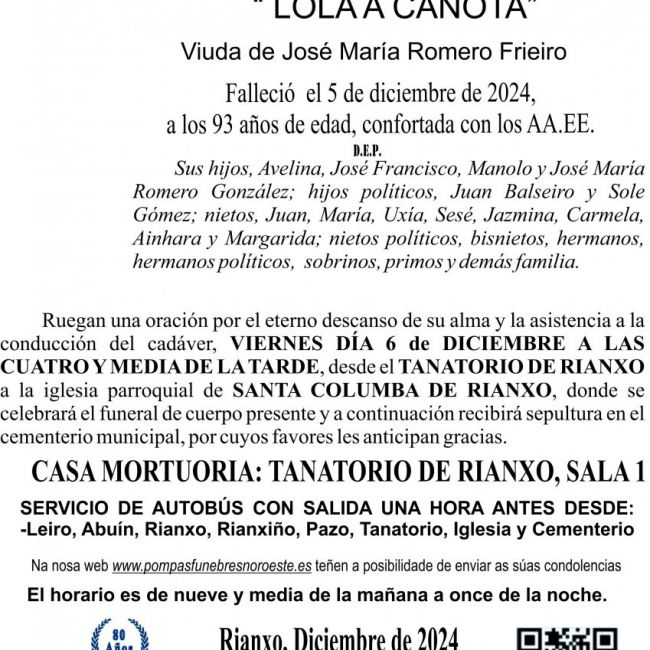 11 24 ESQUELA    Doña dolores gonzalez torres