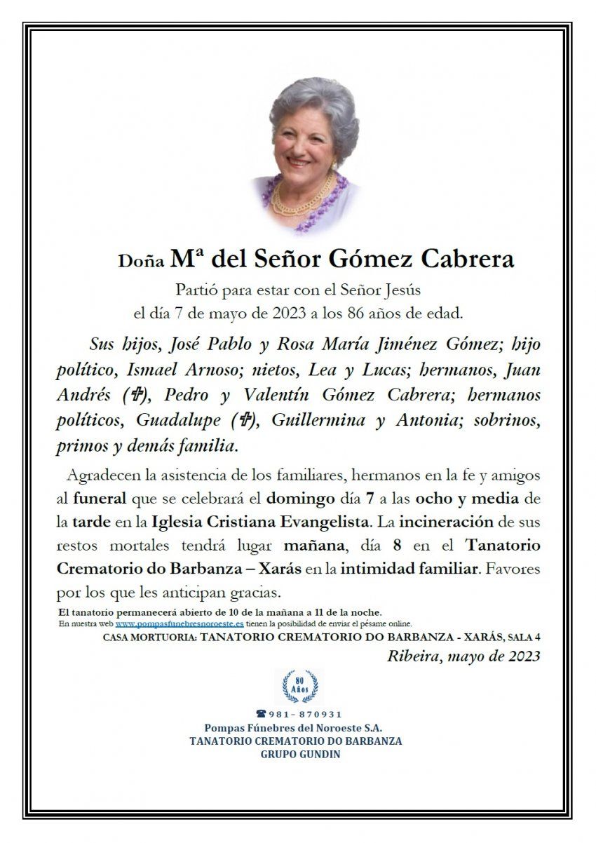 María del Señor Gómez Cabrera