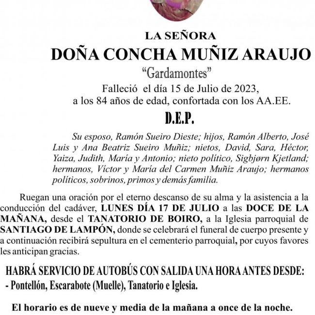 23 07 ESQUELA    Concepción Muñiz Araujo