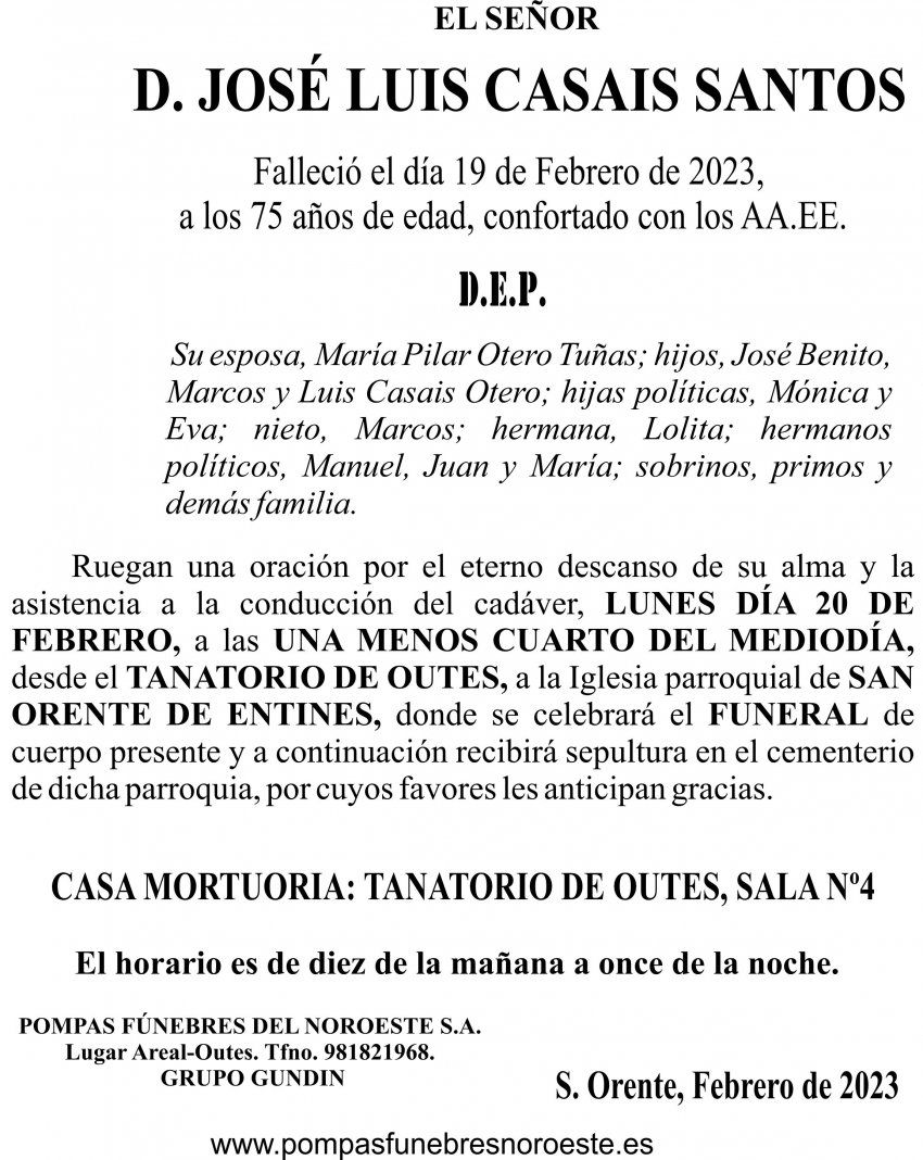 ESQUELA SAN ORENTE DE D