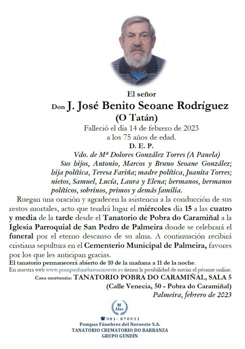Seoane Rodríguez, J José Benito