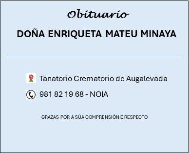 obitario de Enriqueta Mateu Minaya