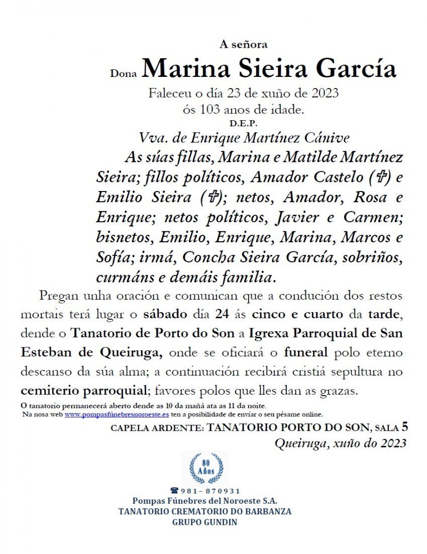 Sieira Garcia, Marina