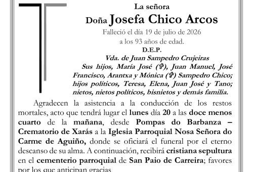 Tana Xaras Aguiño Carreira Josefa Chico Arcos con foto