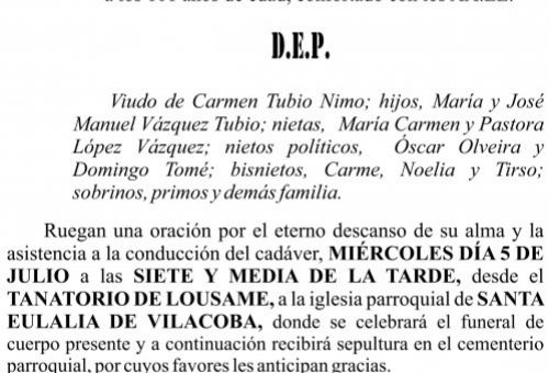 23 07 Esquela, Arturo Vázquez Costa