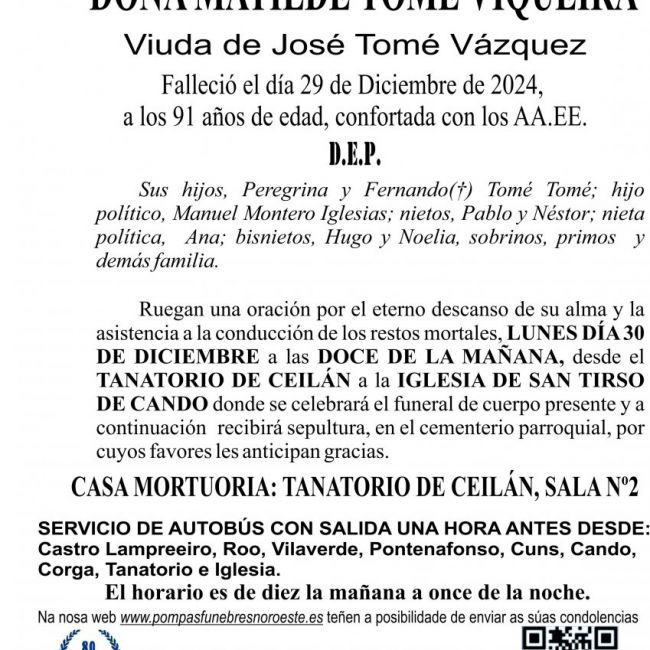 09 24 Esquela, matilde tome viqueira